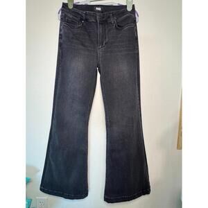 $229 PAIGE GENEVIEVE PETITE SIZE 28 WOMENS 5/6 BLACK FLARE JEANS